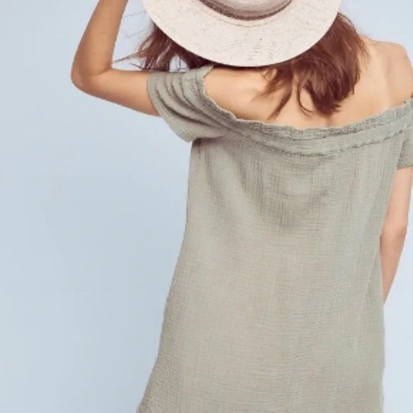 NWOT Anthro Maella Off-The-Shoulder Tunic Dress with Side Pockets, Small - Picture 16 of 16